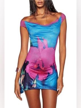 i am gia pink and purple dress I am gia pink and purple mini dress Size XS Pretty